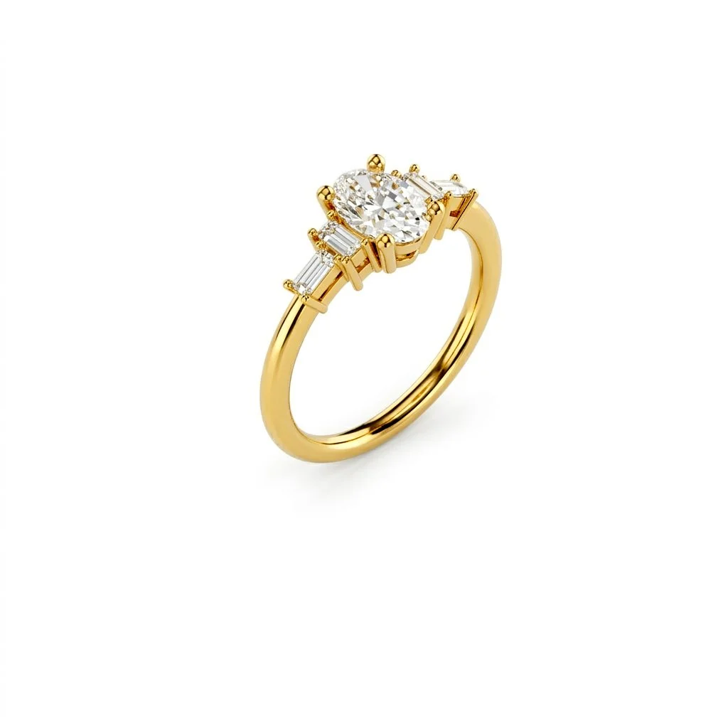 Solitaire épaules - Or jaune