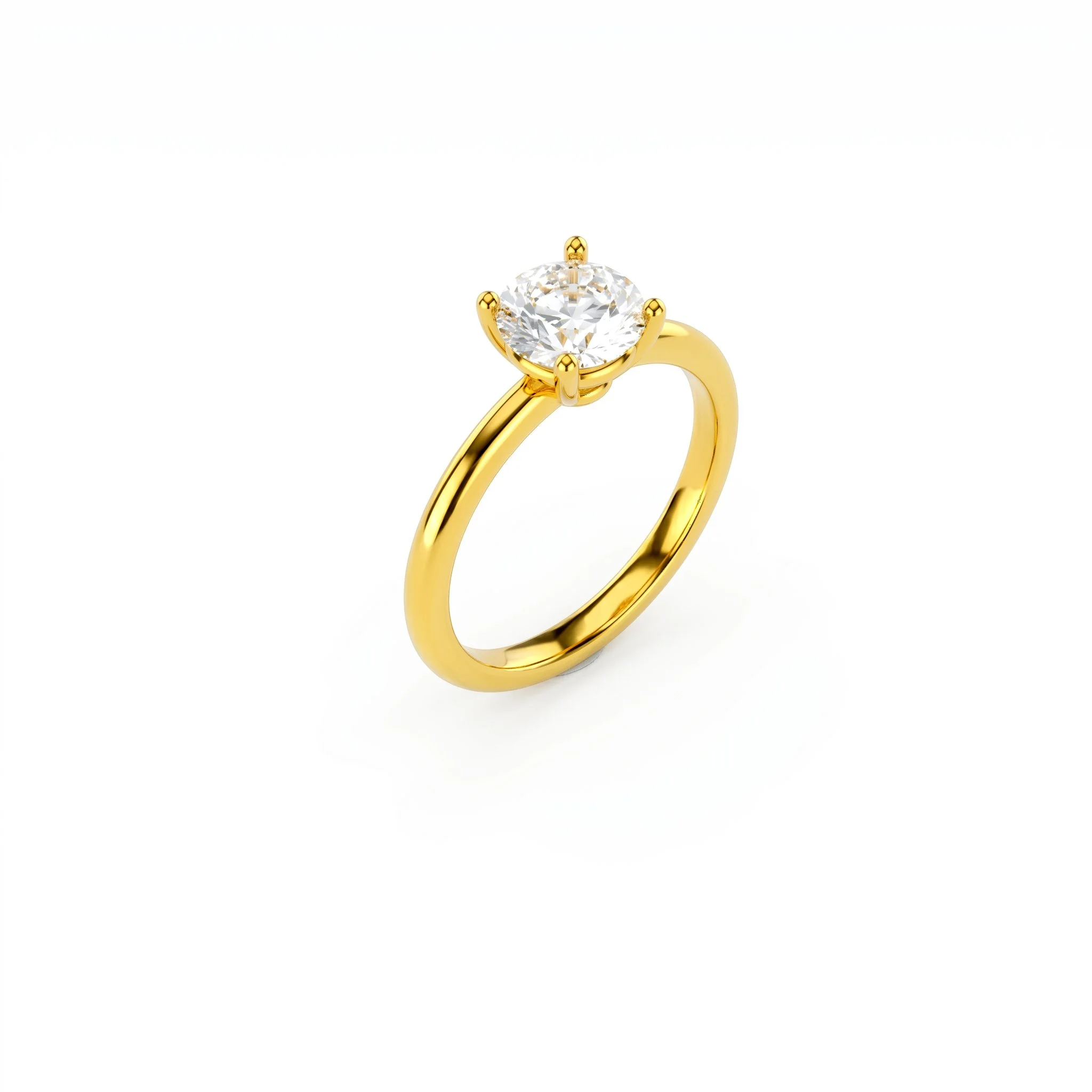 Solitaire brillant rond - Or jaune