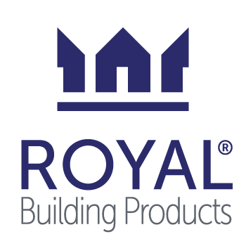 Royal Building Products logo with a stylized crown design above the company name