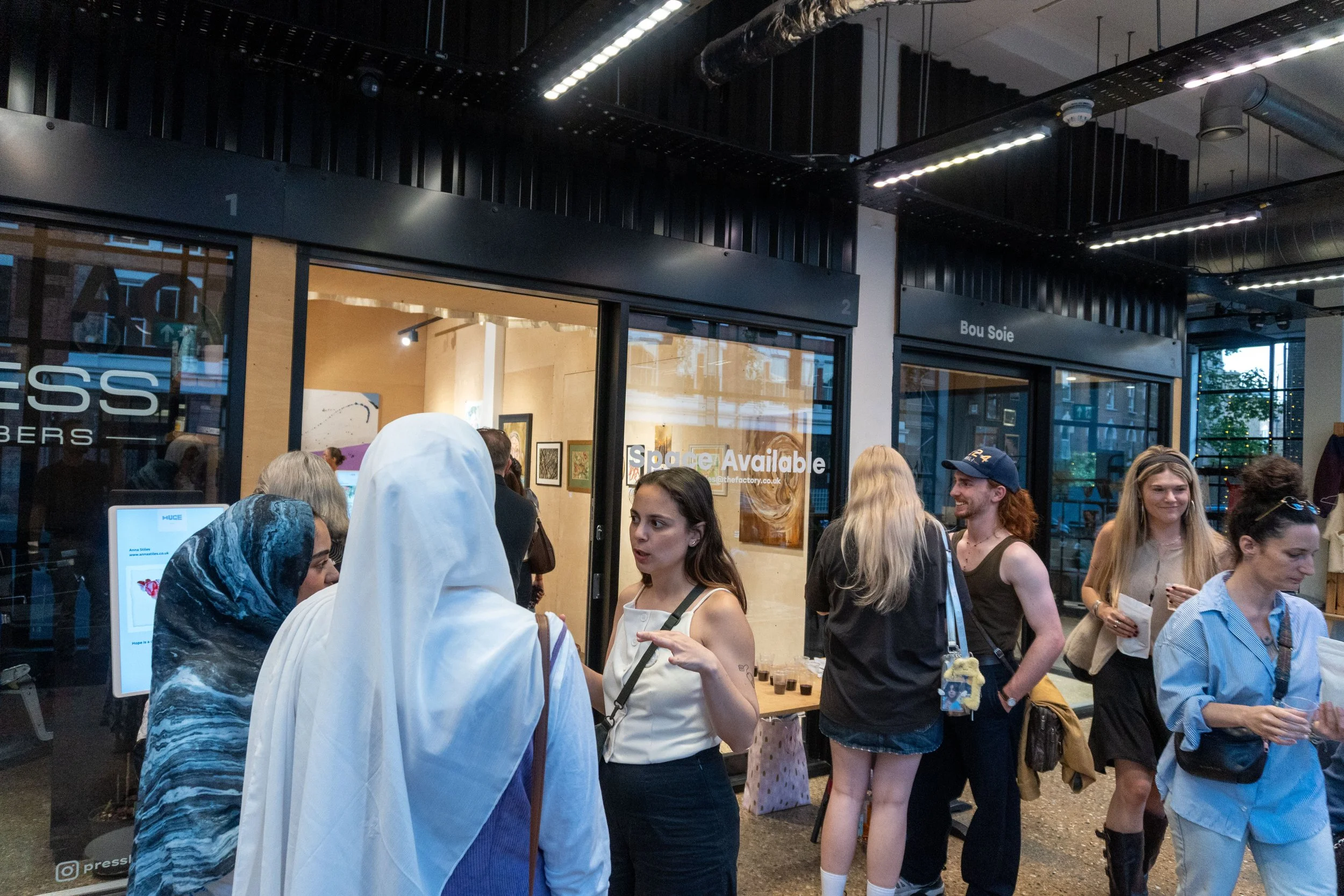 HUGE Gallery exhibition view with artists and artworks