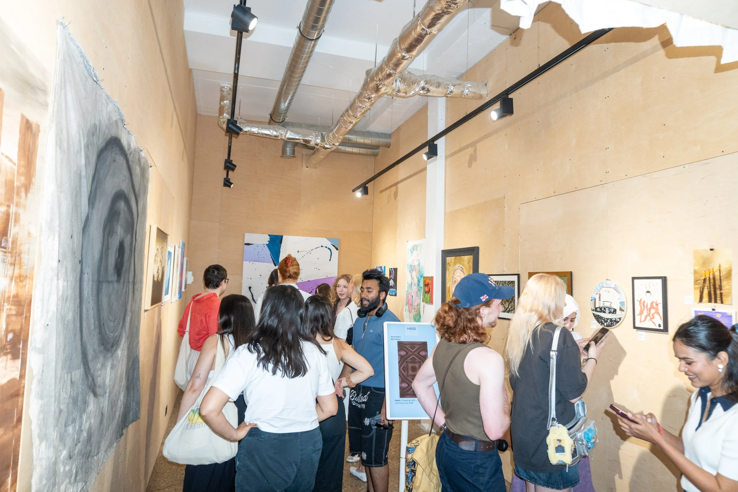 HUGE Gallery exhibition view with artworks installed