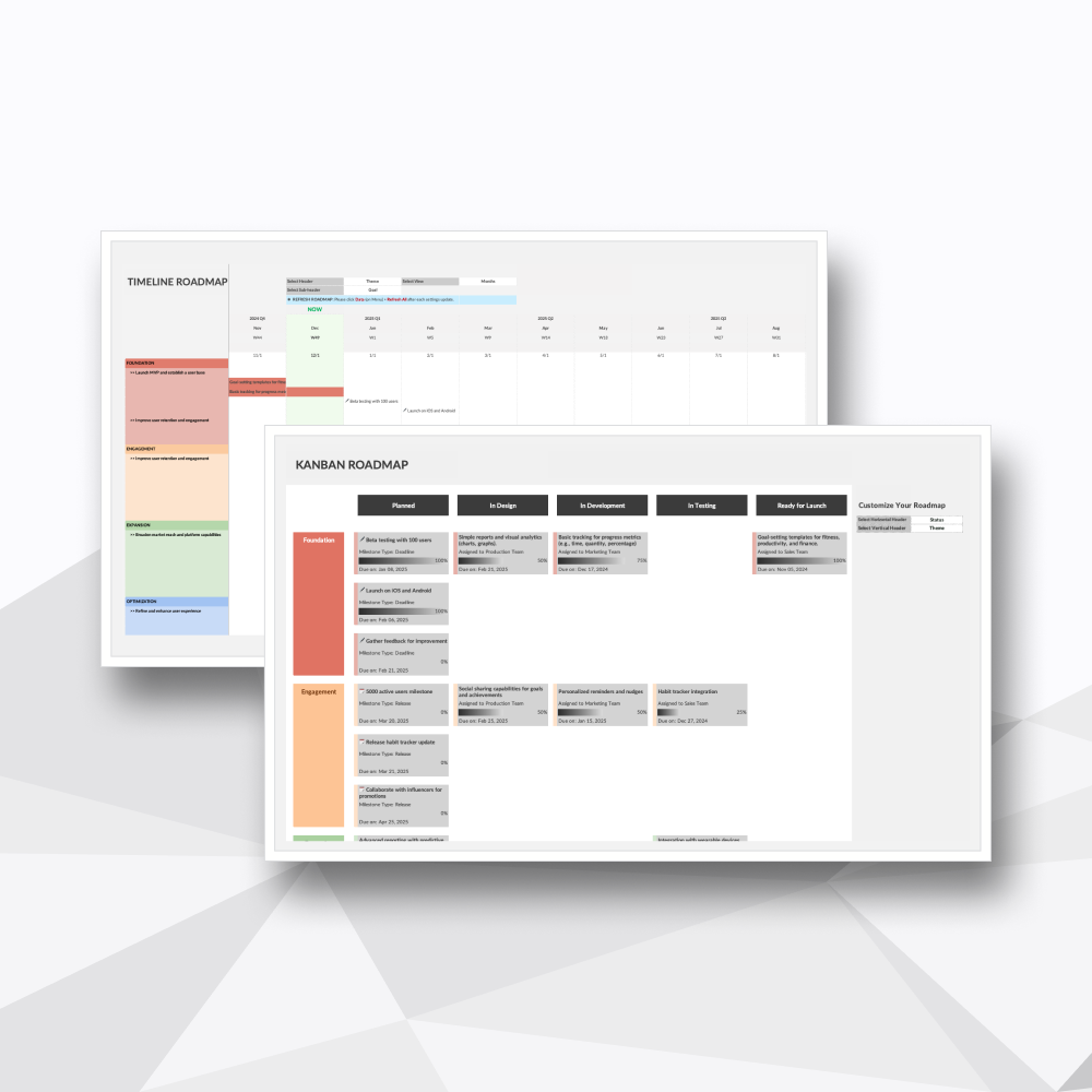 Product Roadmap System: Advanced Gantt & Kanban