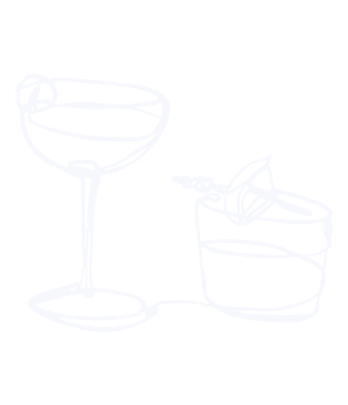 Geometric drawing of an outline square with sections divided by vertical, horizontal, and half circle lines.