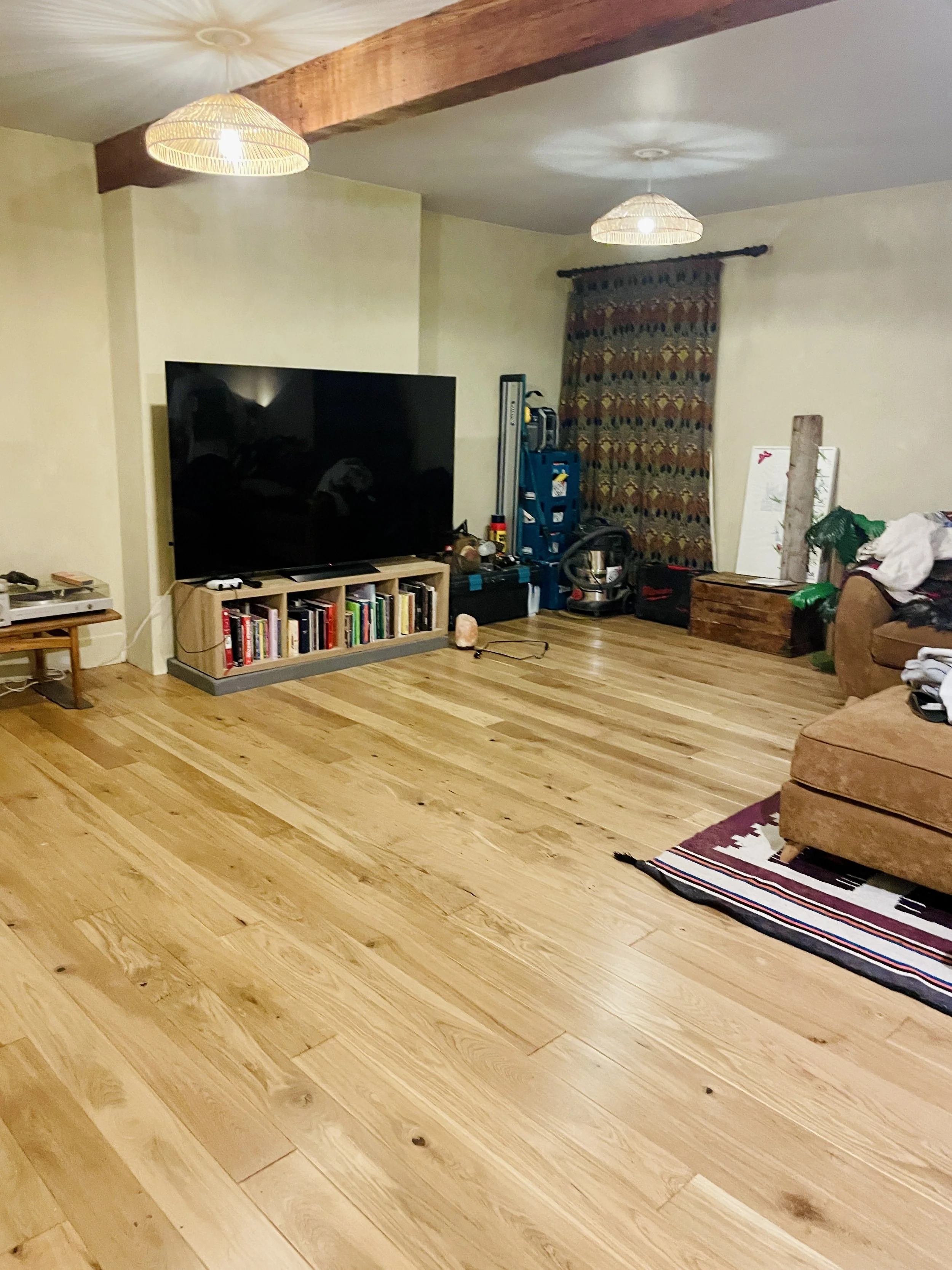 Living room with wooden floor
