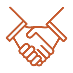 Outline illustration of a handshake