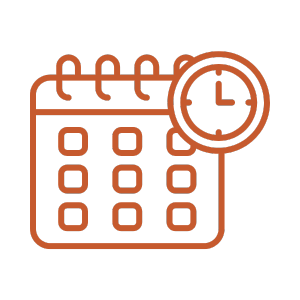 A calendar with a clock overlay, symbolizing scheduling or appointments.