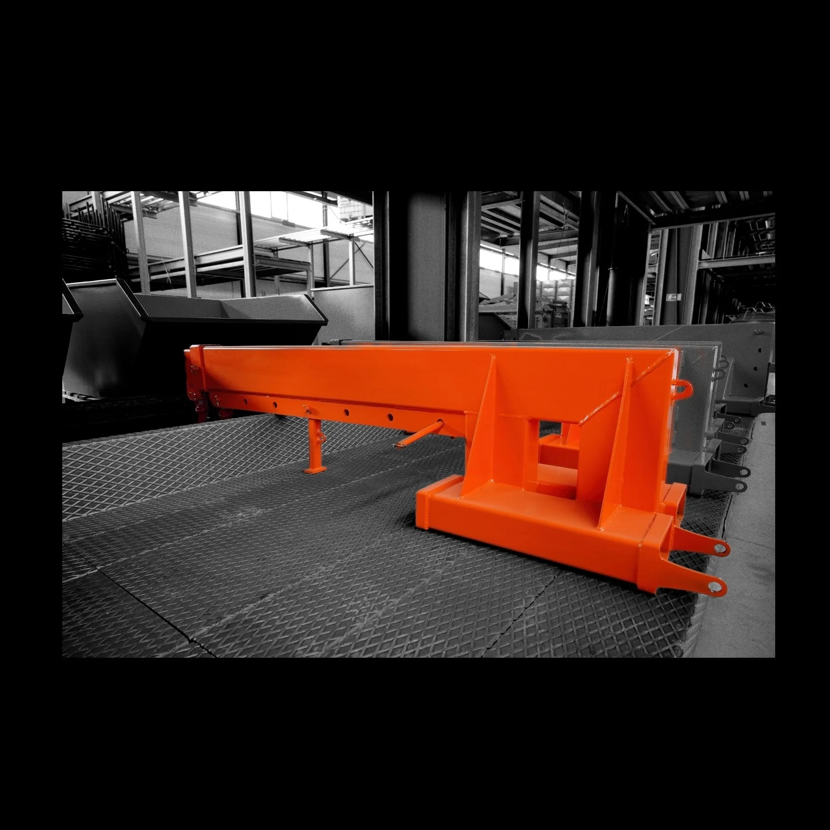 Eichinger Forklift jib extension rated up to 11,000 lbs. Extends to 12 feet. It is available for rent.