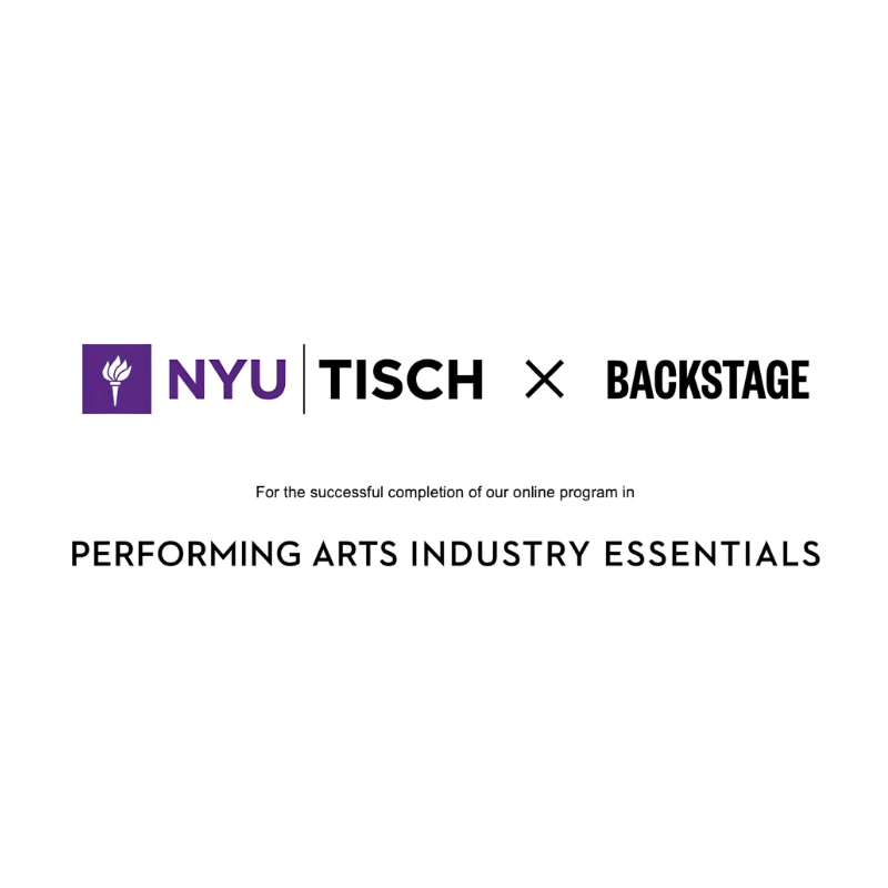 NYU Tisch Backstage Performing Arts Industry Essentials Badge