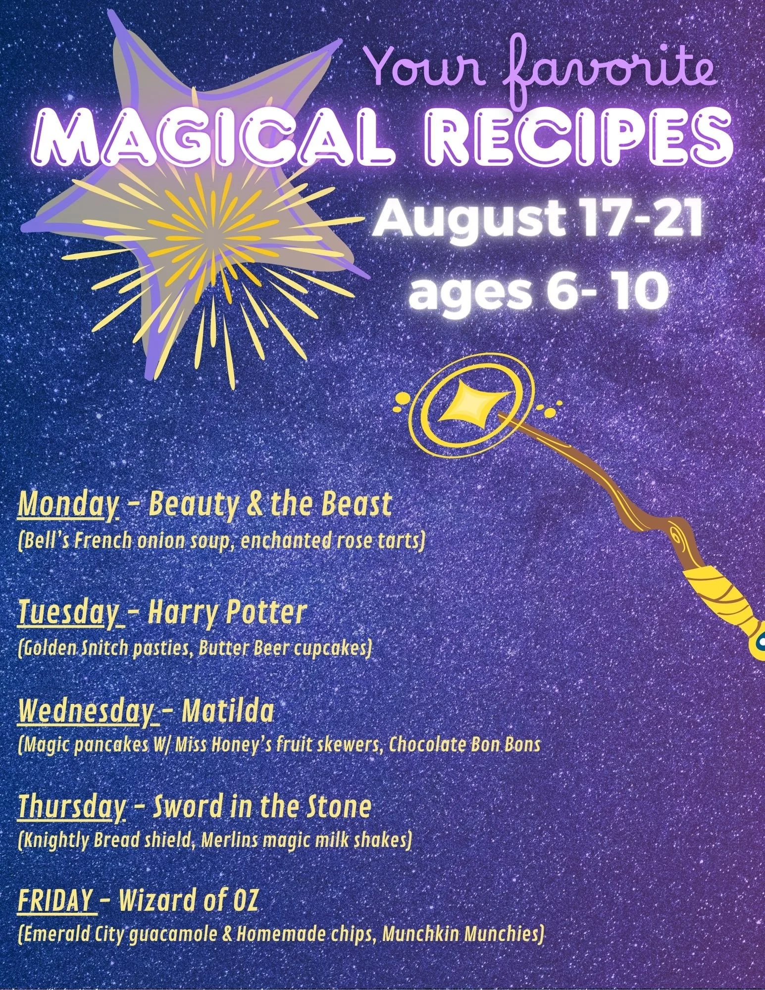 Magical Recipes Summer Camp 2026