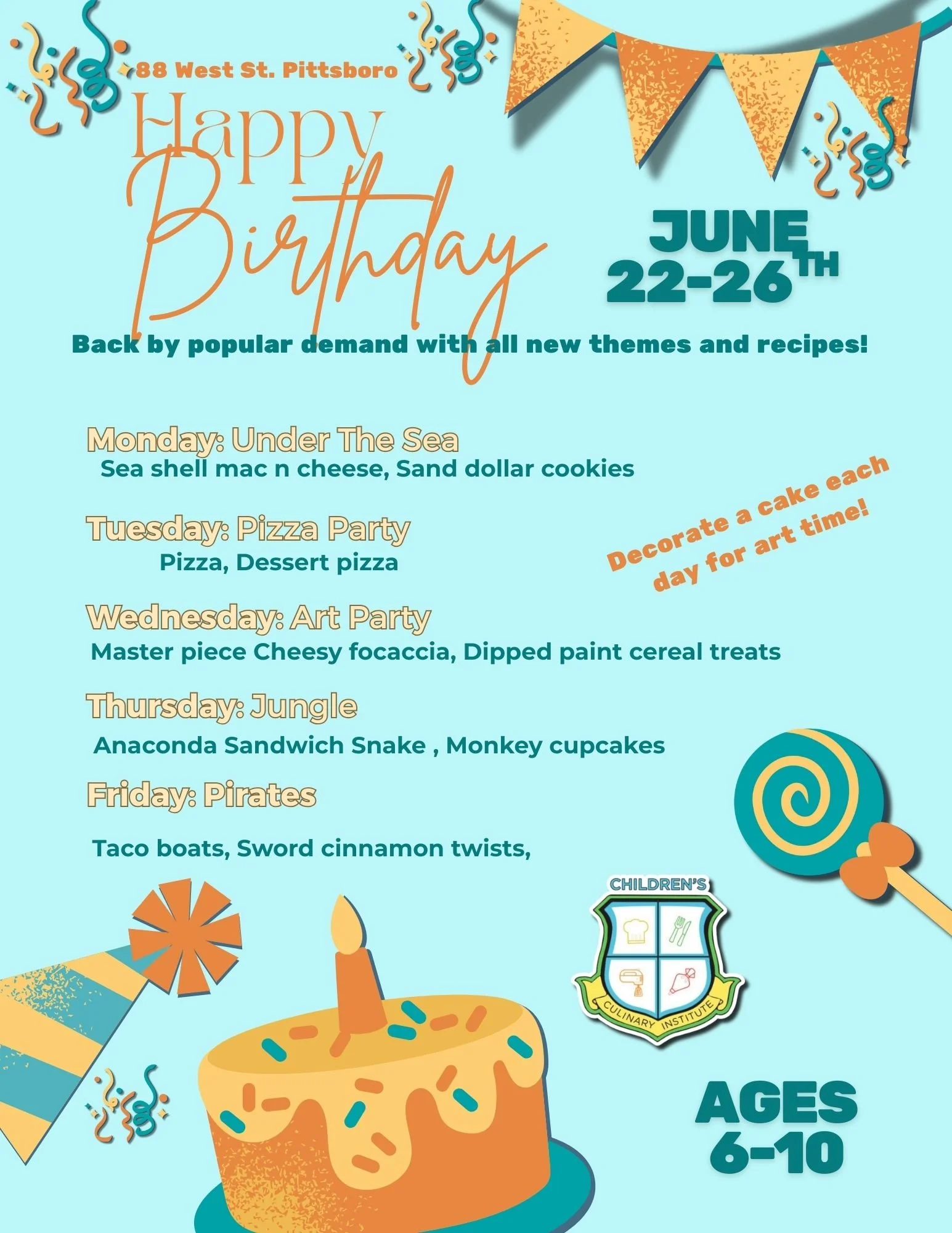 Birthday Party Summer Camp 2026