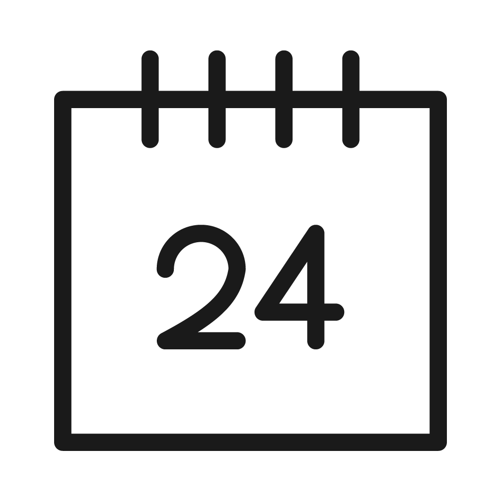 Calendar icon displaying the date 24