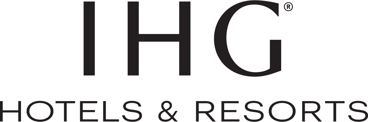 Logo of IHG Hotels & Resorts, featuring the text 'IHG' in large black letters above 'Hotels & Resorts' in smaller black letters.