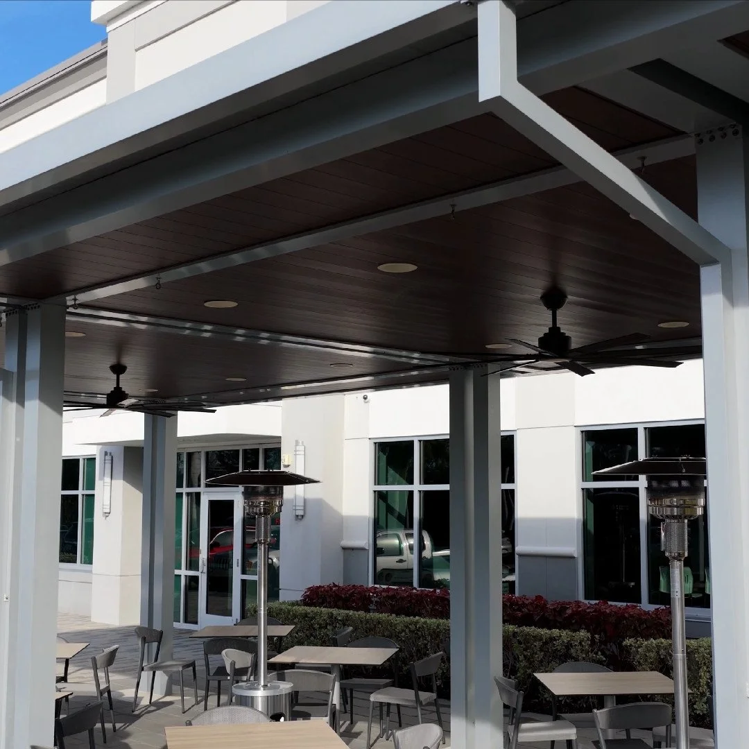 Exterior seating space canopy