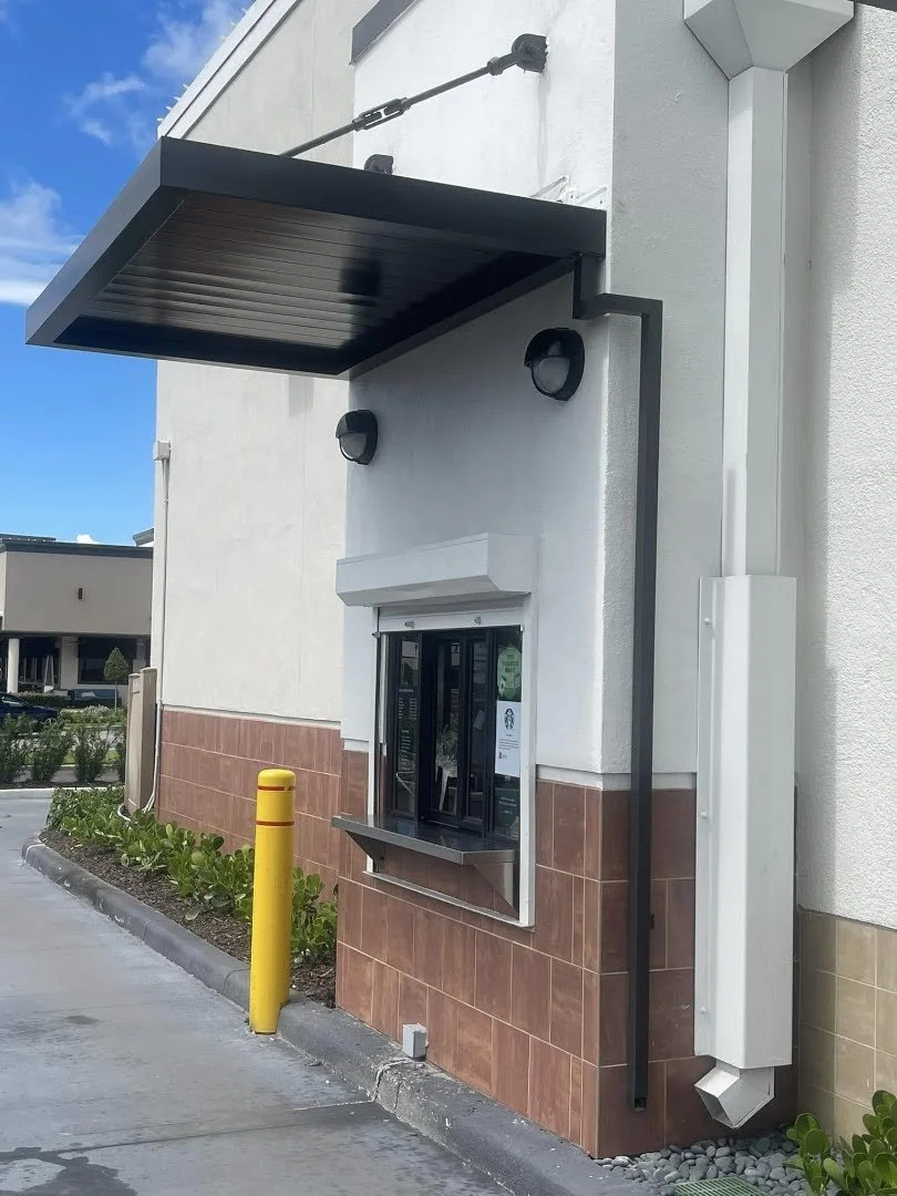 Starbucks drivethrough rain canopy