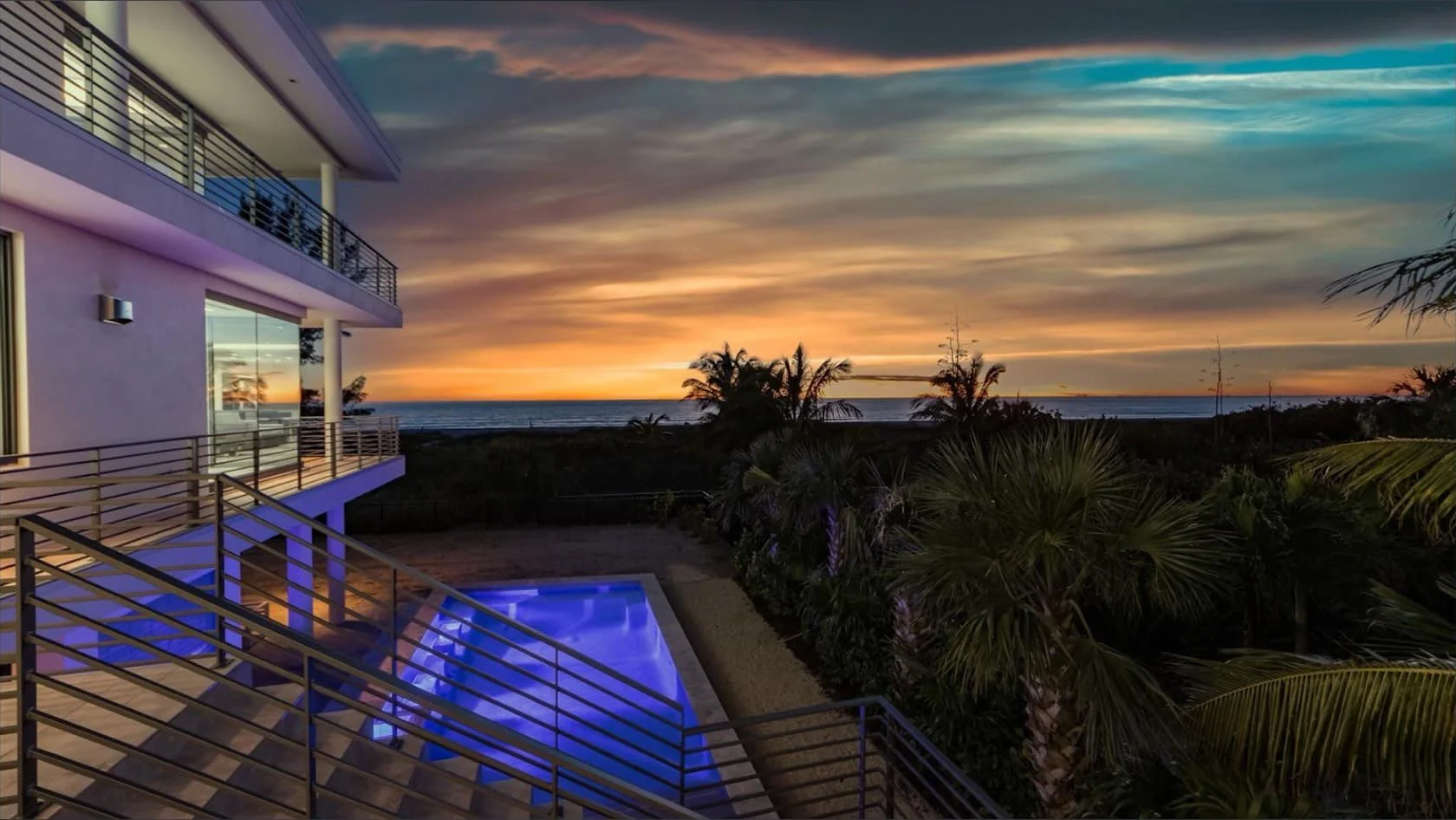 Horizontal bar multi-line stair and balcony aluminum railing system