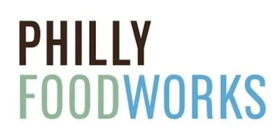 Logo for Philly Food Works in black, green, and blue text