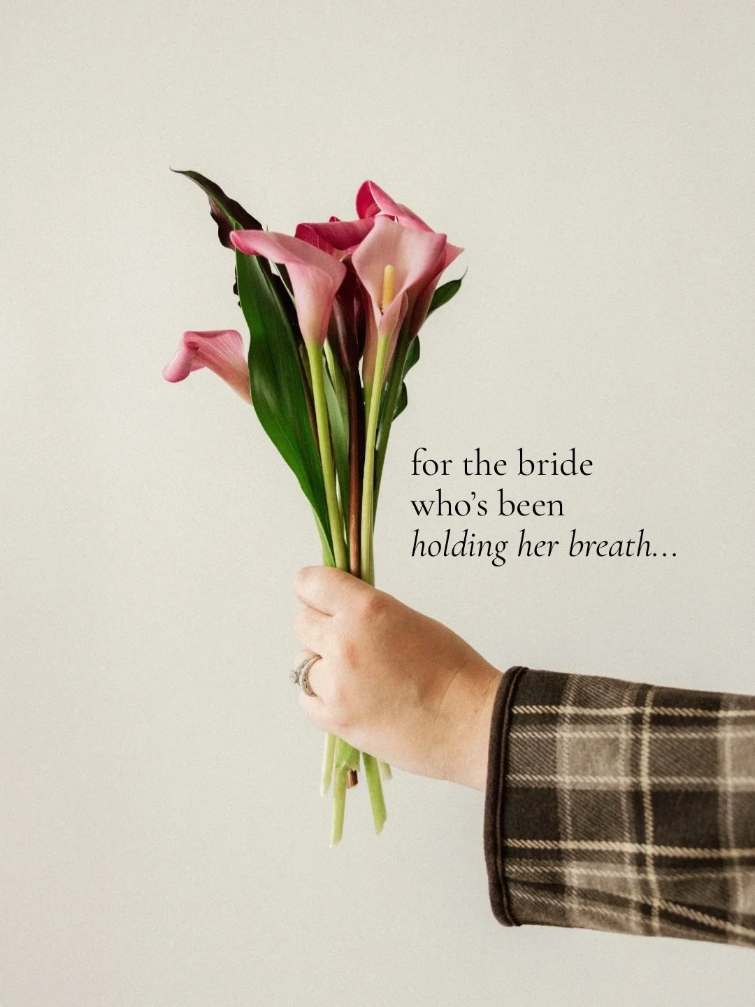 On the most beautiful day of your life, you deserve to feel calm and present.

My intention is that you get to experience that on the day, and be able to relive it the very next. 

Through wedding day-of coordination, intentional wedding content crea