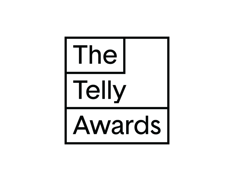 Logo of The Telly Awards with black text on a white background