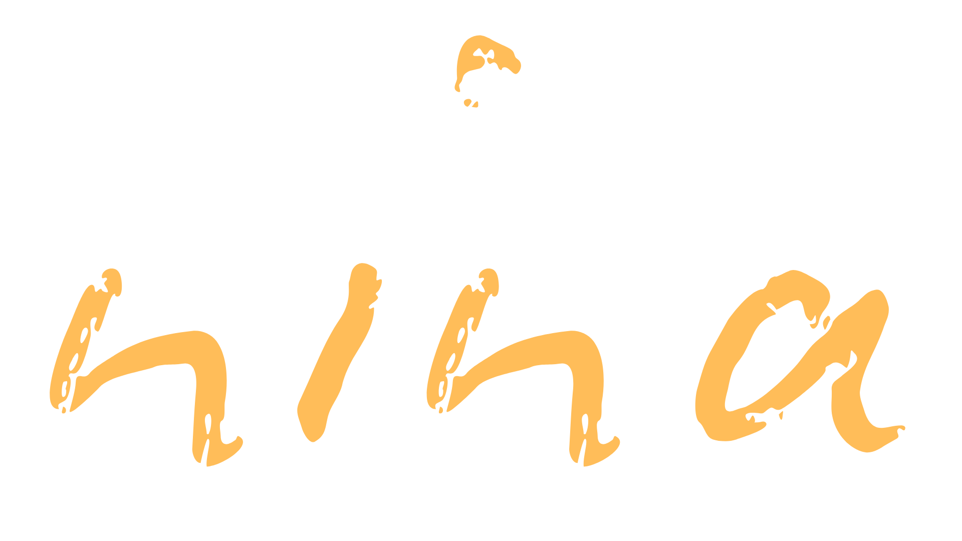 Stylized black text with orange accents spelling out the words "hello" and "love" in cursive.