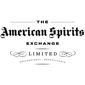 The American Spirits Exchange logo featuring vintage-style typography reading ‘The American Spirits Exchange Limited’ with decorative flourishes and ‘Philadelphia, Pennsylvania’ text beneath.