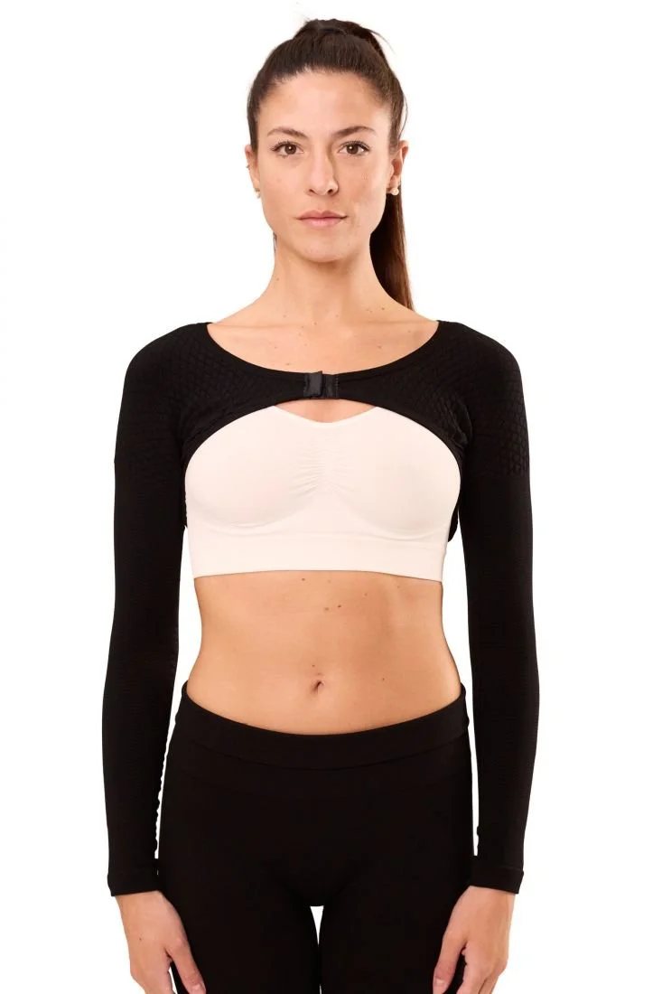 High Compression Bolero – Massaging Arms Sleeves for Lipedema, Lymphedema K2 (25-30 mmHg)