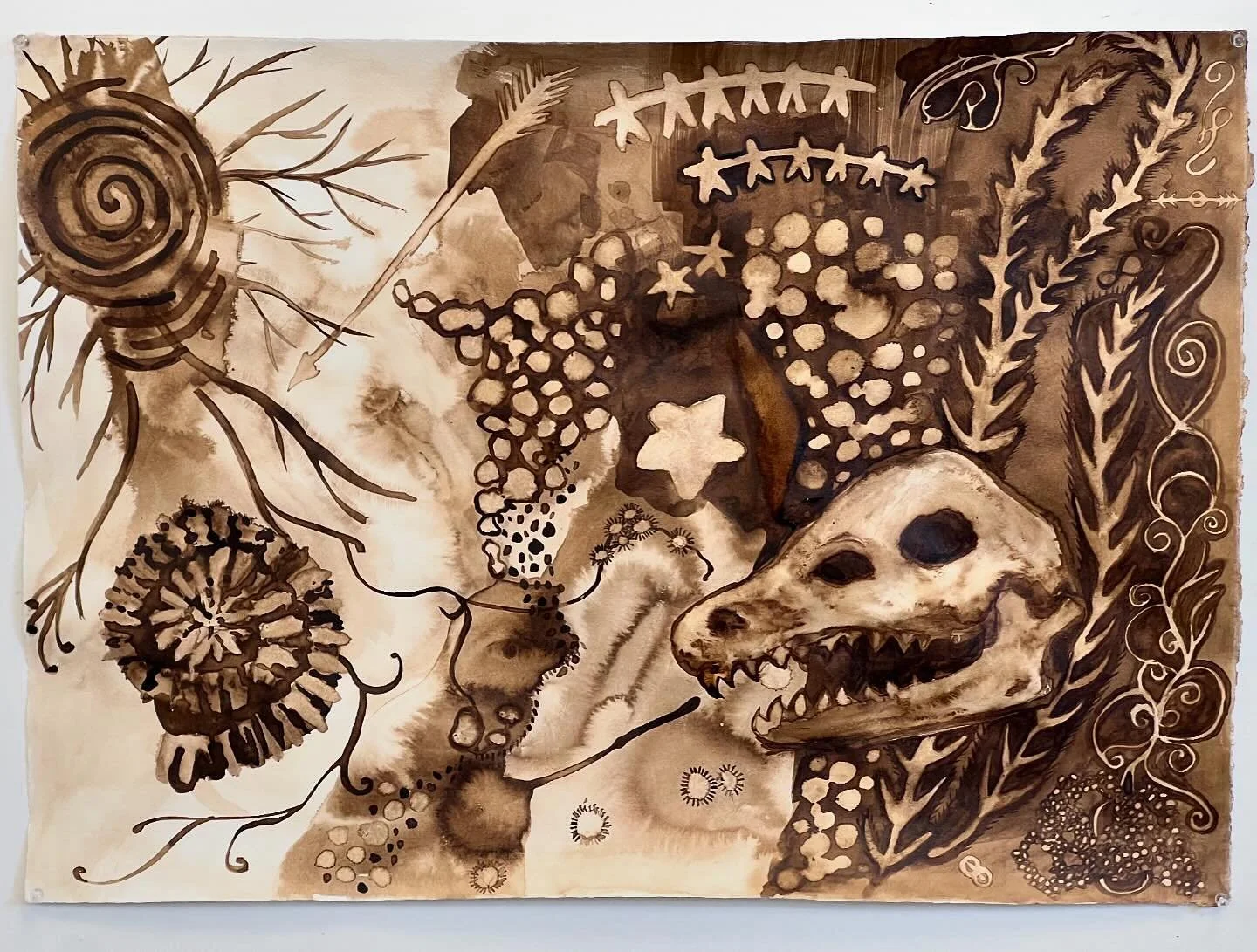 Walnut ink doodle page ✍️