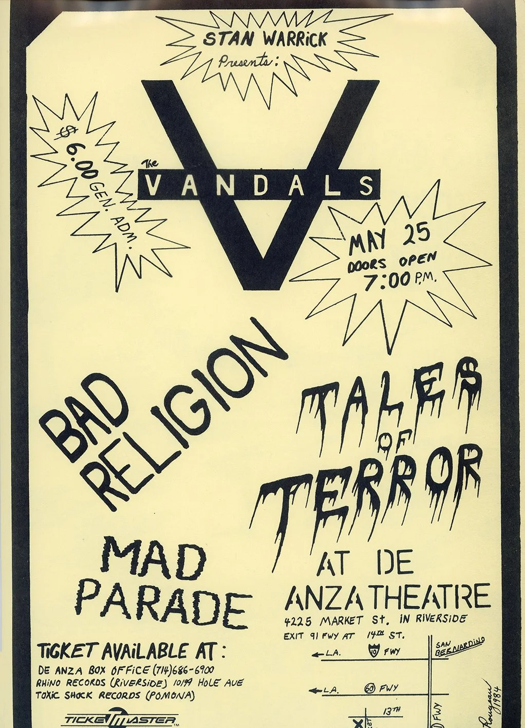 De Anza Theatre, Vandals, Bad Religion show