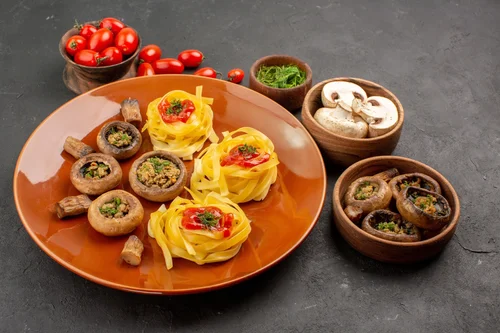 Stuffed Mushroom Pasta Nests