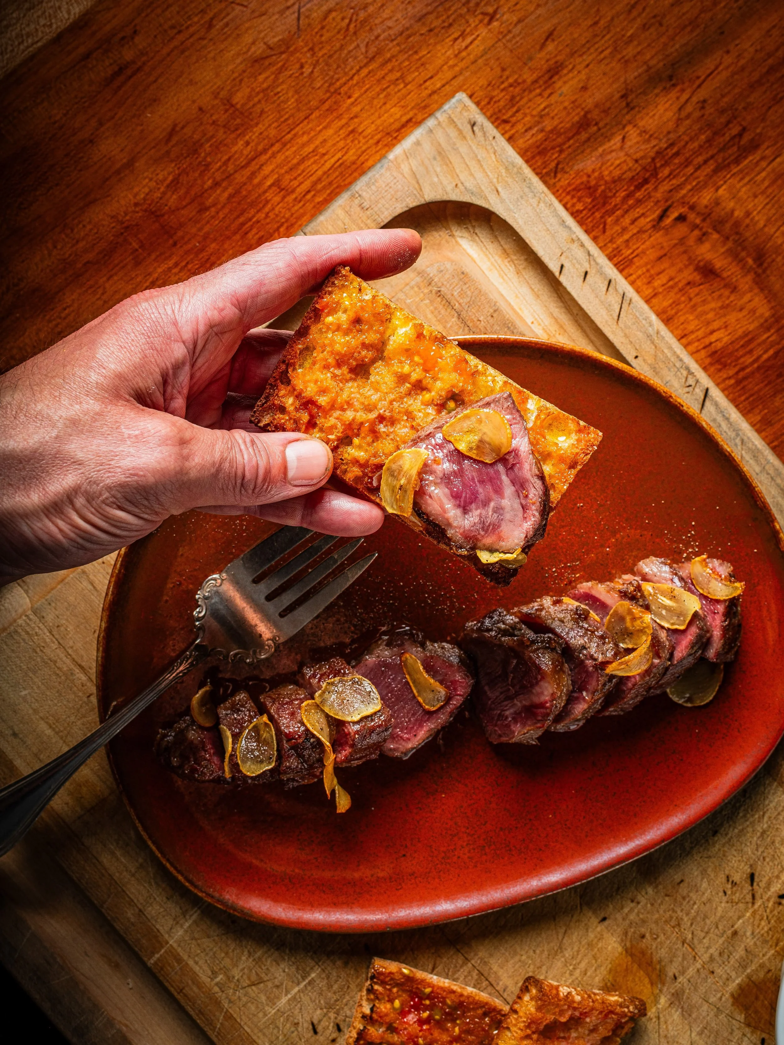 Highlighting our Presa Ib&eacute;rica de Bellota, one of our most special cuts of meat. 

&ldquo;Presa&rdquo; is a premium cut of pork from the shoulder with exceptional marbling. Free-range, heritage black Iberian pigs graze on acorns in dehesas, Sp