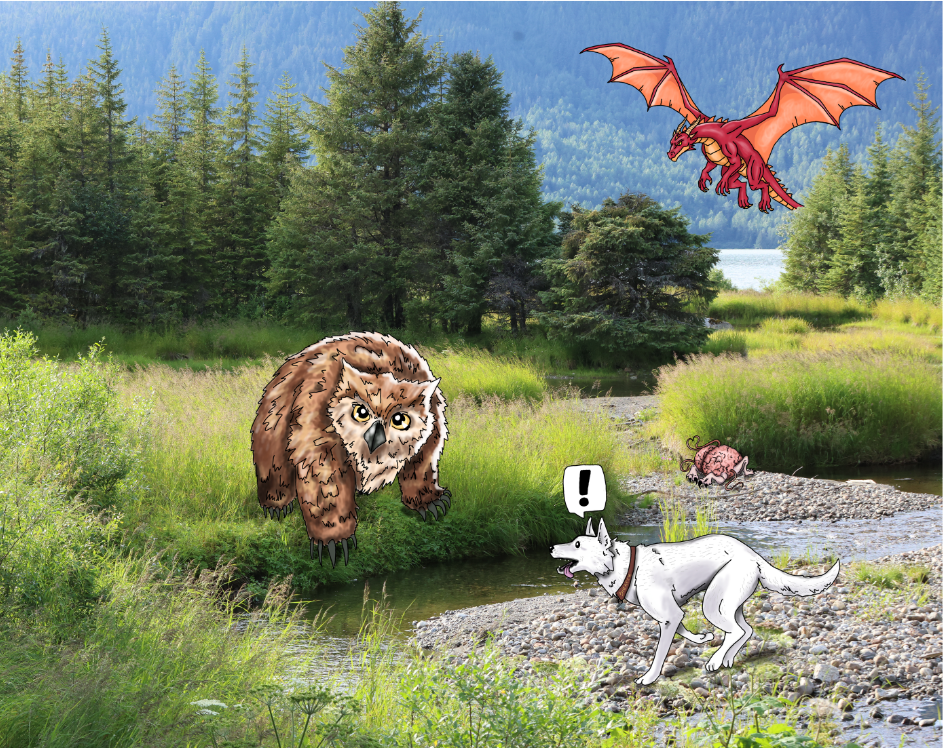 Baldurs Gate 3 landscape photography owl bear dragon ps5 video games