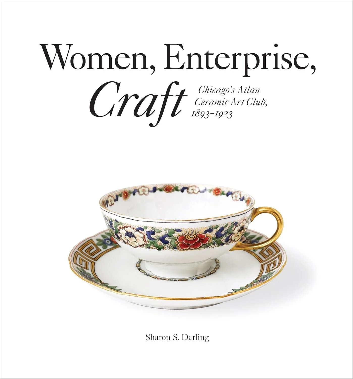A book cover with an ornate teacup and saucer