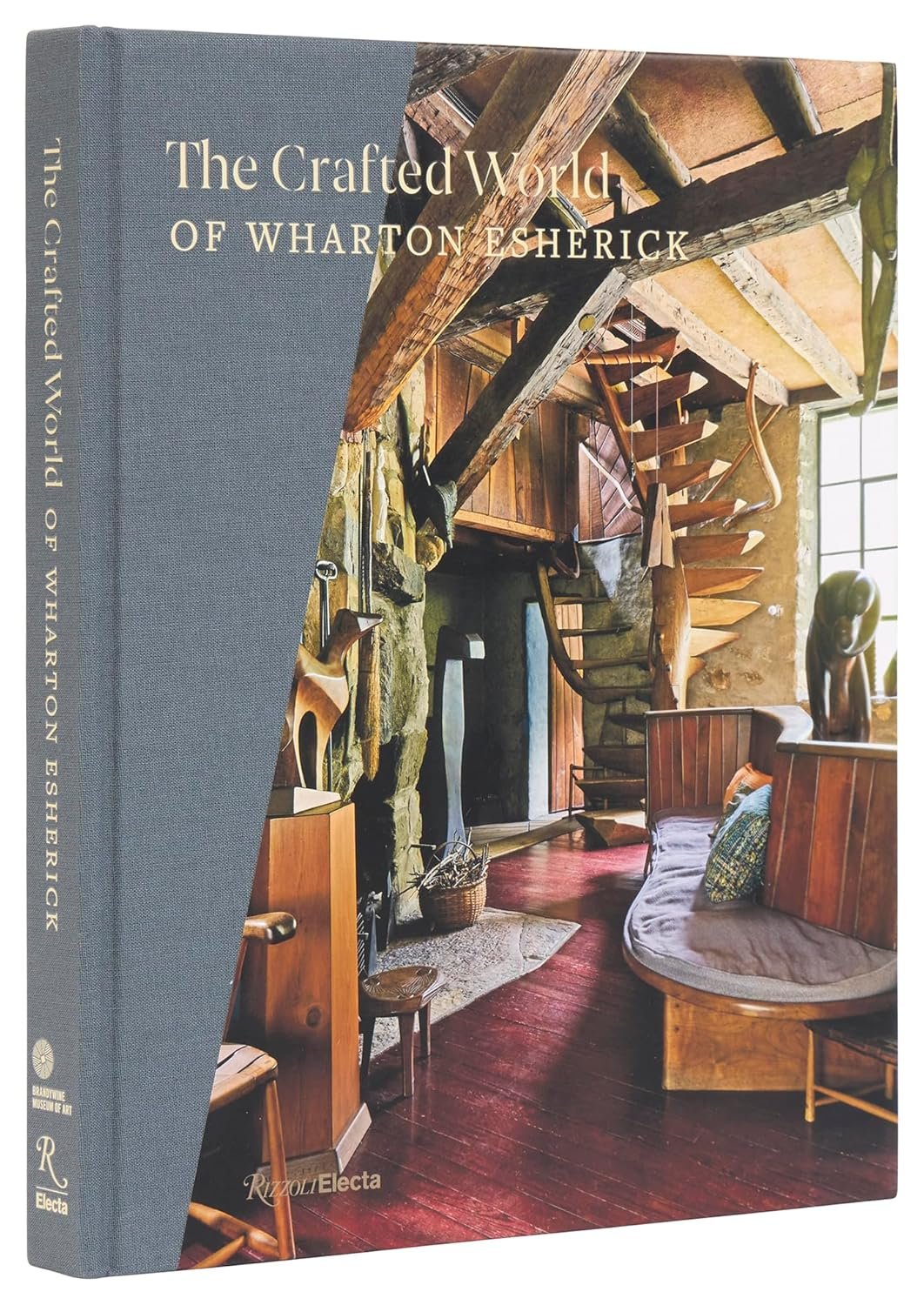 A book cover with a large, modern-style room
