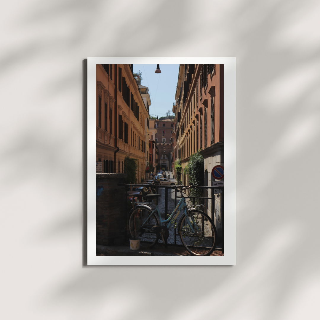 Tranquil Rome Alleyway Bike Print