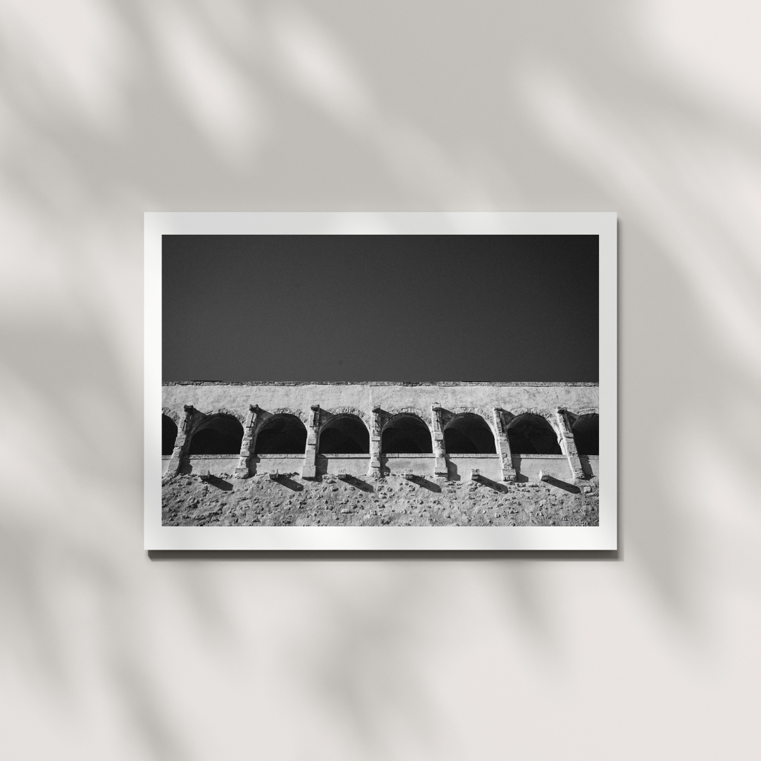 Arches of Marseille – Black & White Architectural Print