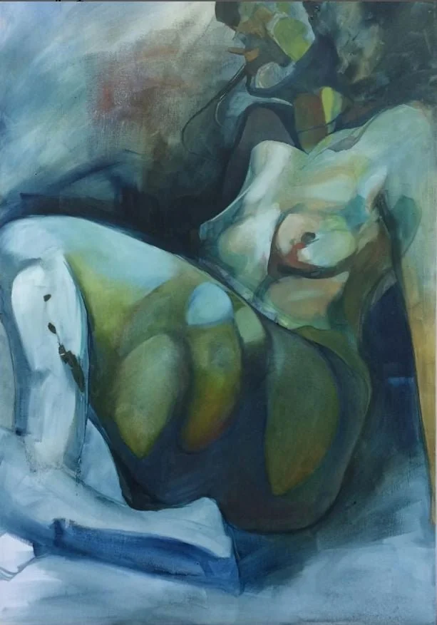 "German Nudist" oil on canvas, SOLD