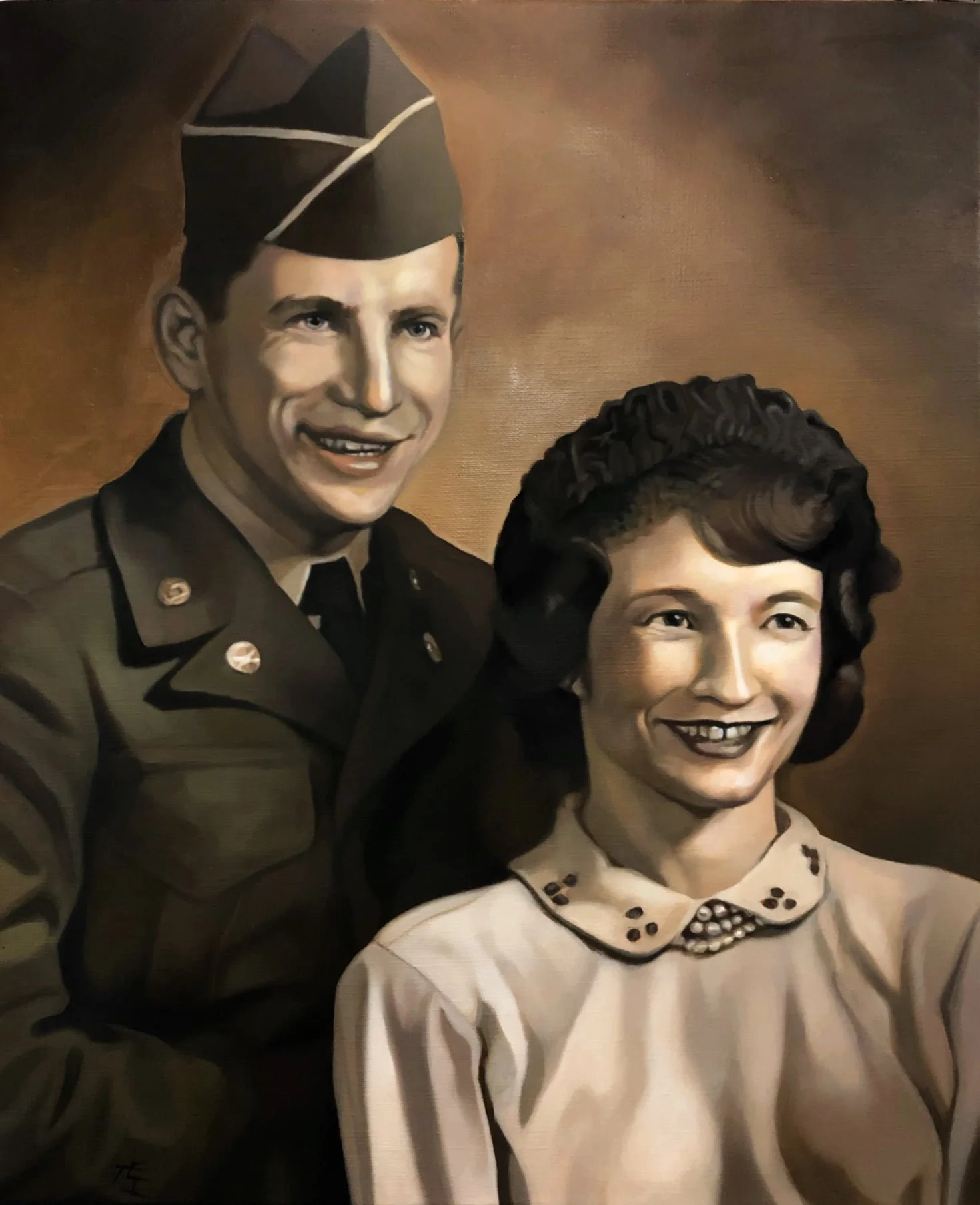 "The Marriage of Claude and Helen" 16x20 oil on linen, commission portrait, private collection.