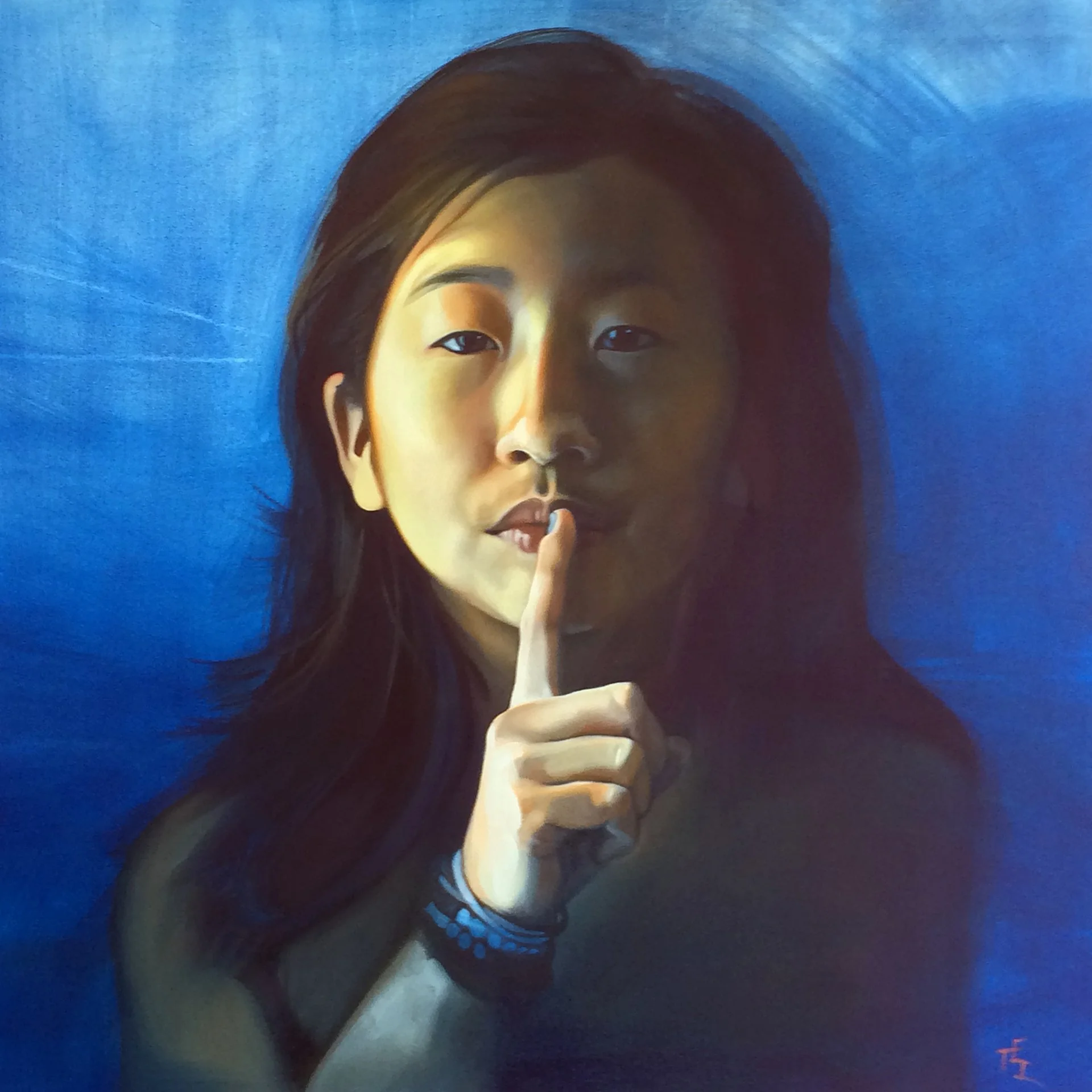 "Hush", oil on canvas, 30x30. 