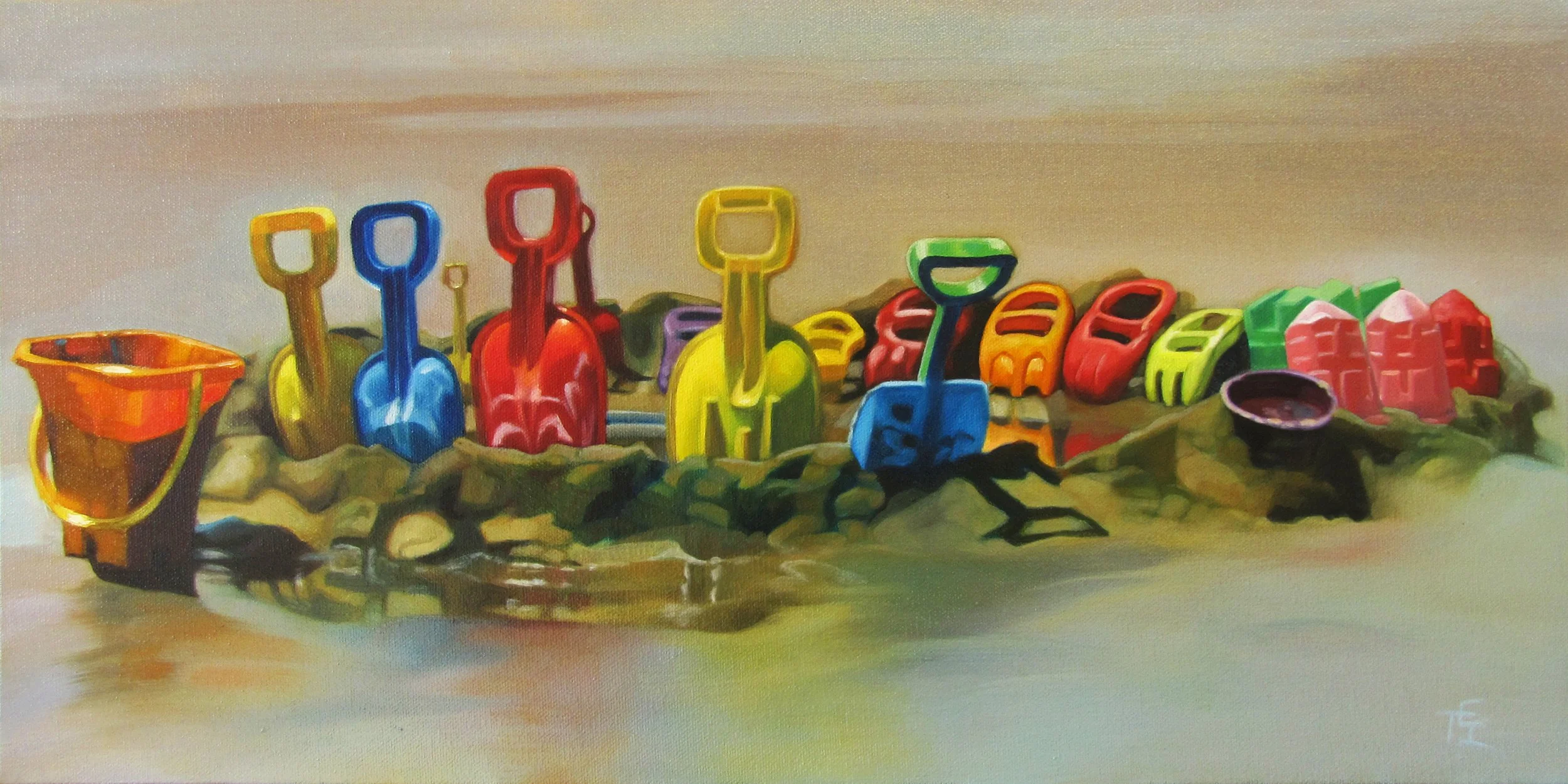 "The Big Dig"' oil on canvas SOLD