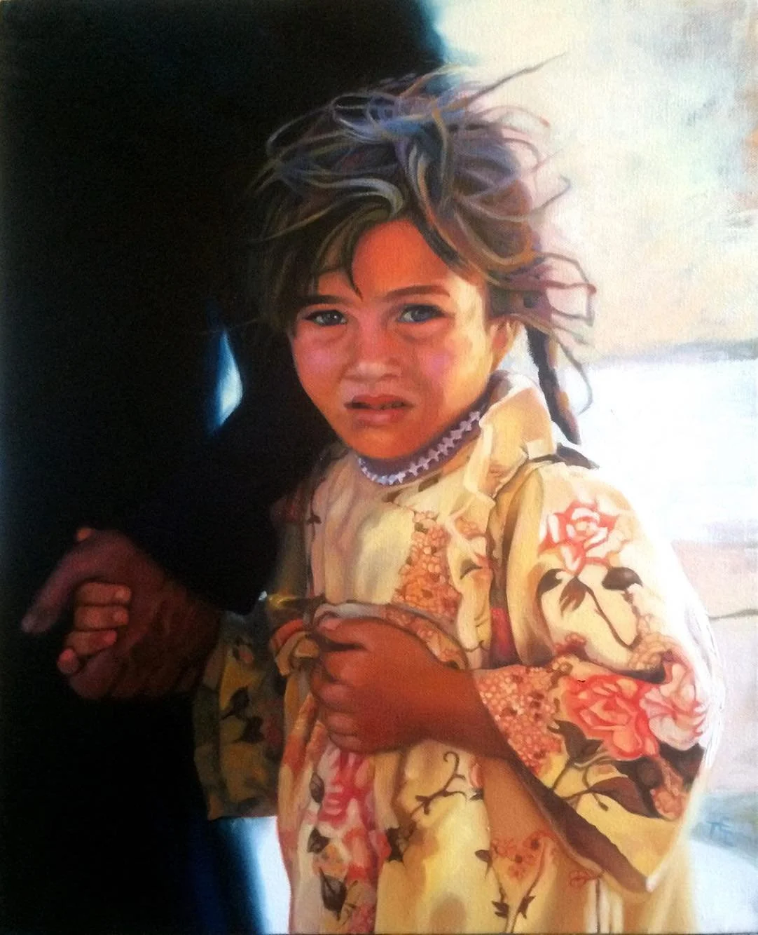 "Passing Glance: Portrait of an Iraqi  Girl During Wartime", 16x20. Original is SOLD.