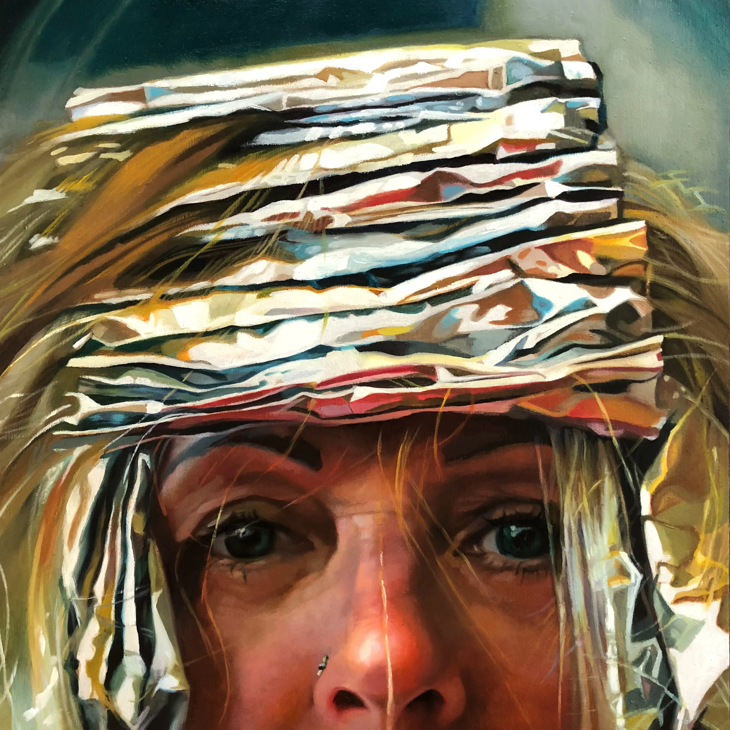 "Barbarella" oil on cradled birch panel. 12x12
Available for purchase.