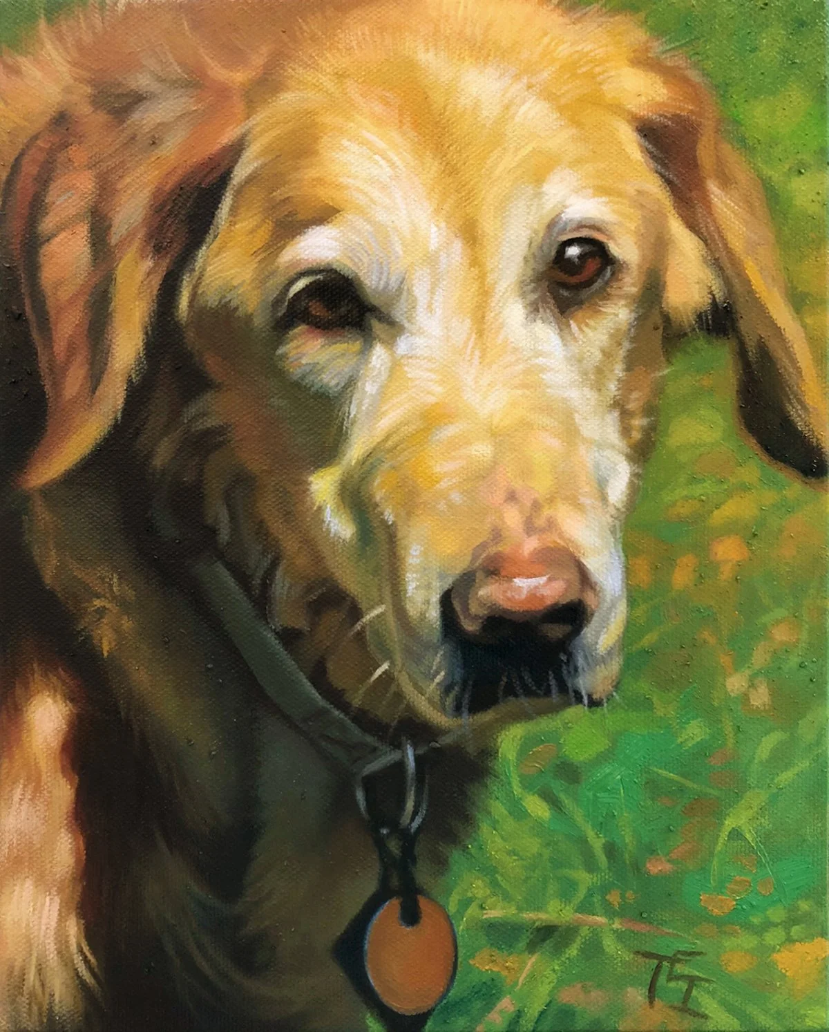 "Hannah" 8x10 oil on canvas, Cremation Memorial portrait, private collection.