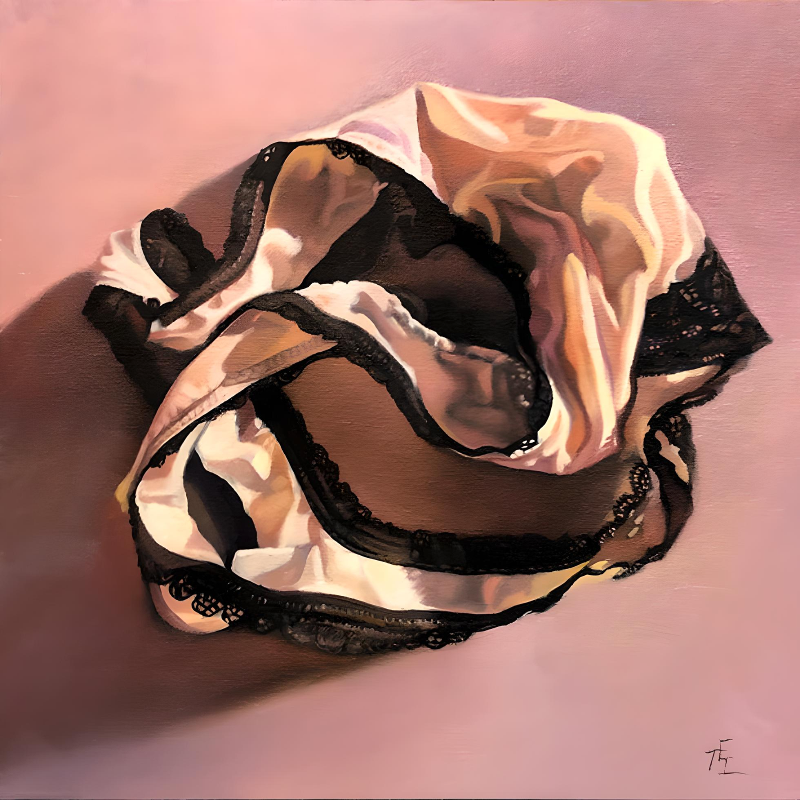 "Twist" 12x12 oil on raised birch panel SOLD