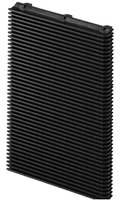Side view of C-BOS blast overpressure tile geometry for reflected pressure control