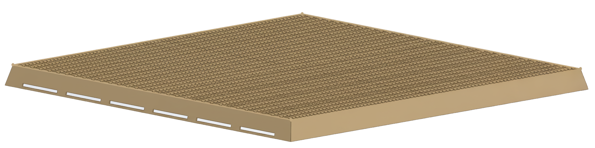 BOG blast overpressure grate for ground-plane reflection control in BORS lanes