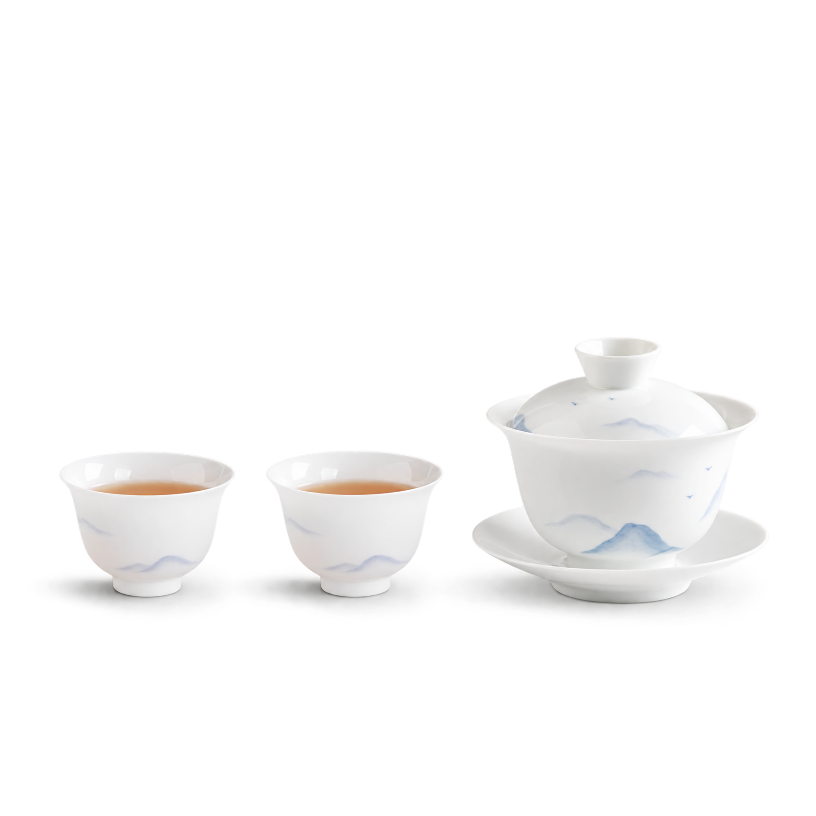 Gaiwan en porcelaine blanche — Sur un chemin de Montagne