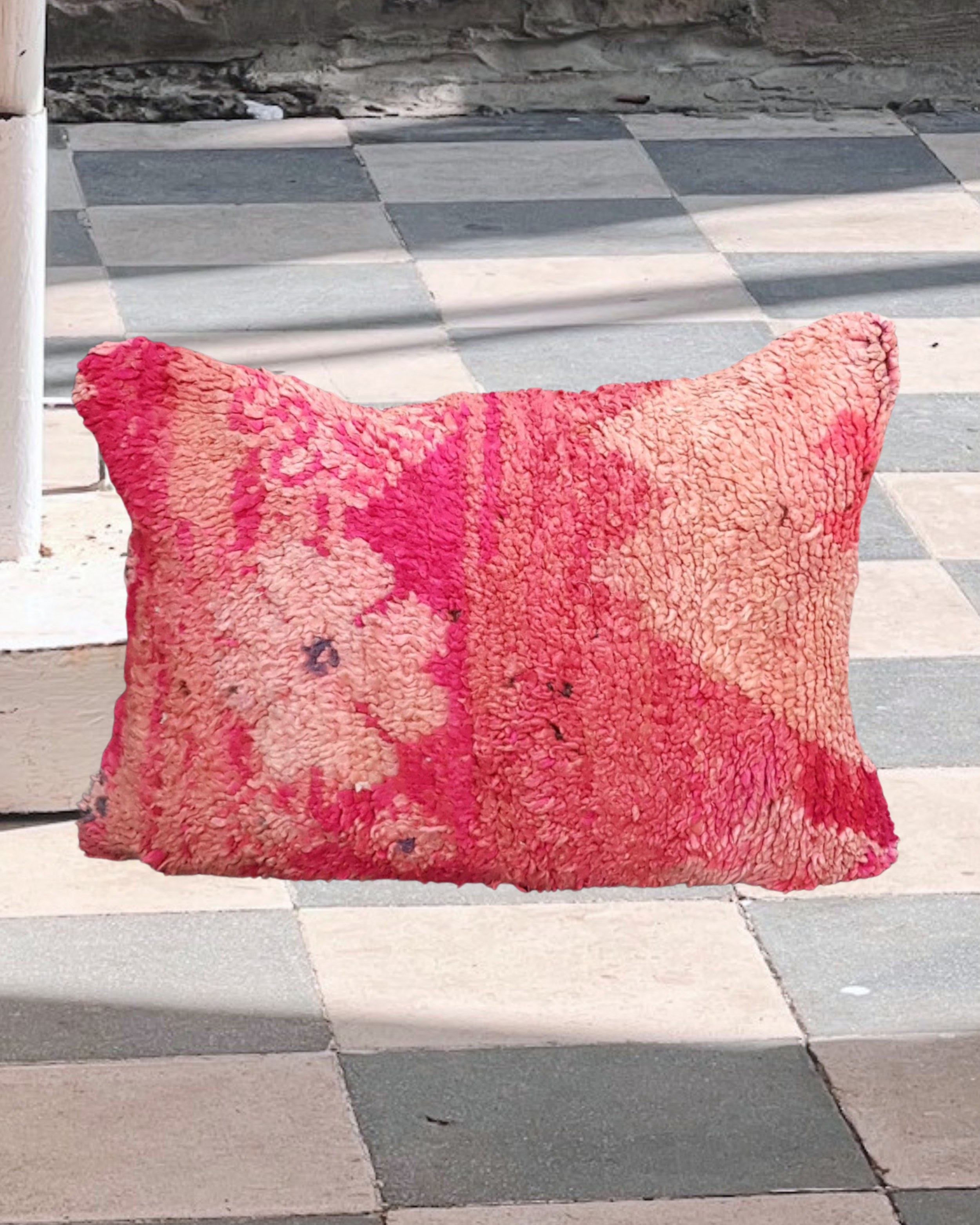 Vintage Flower Power Moroccan Wool Pillow