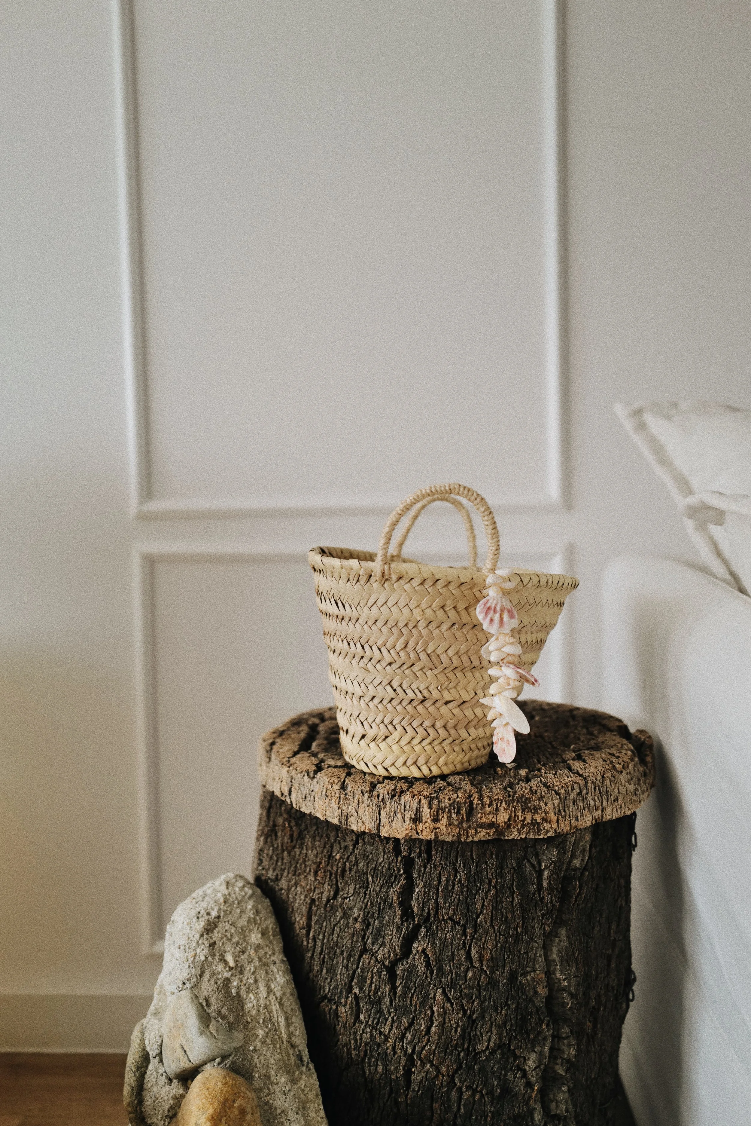 Medium Portuguese Basket with Seashell Charm
