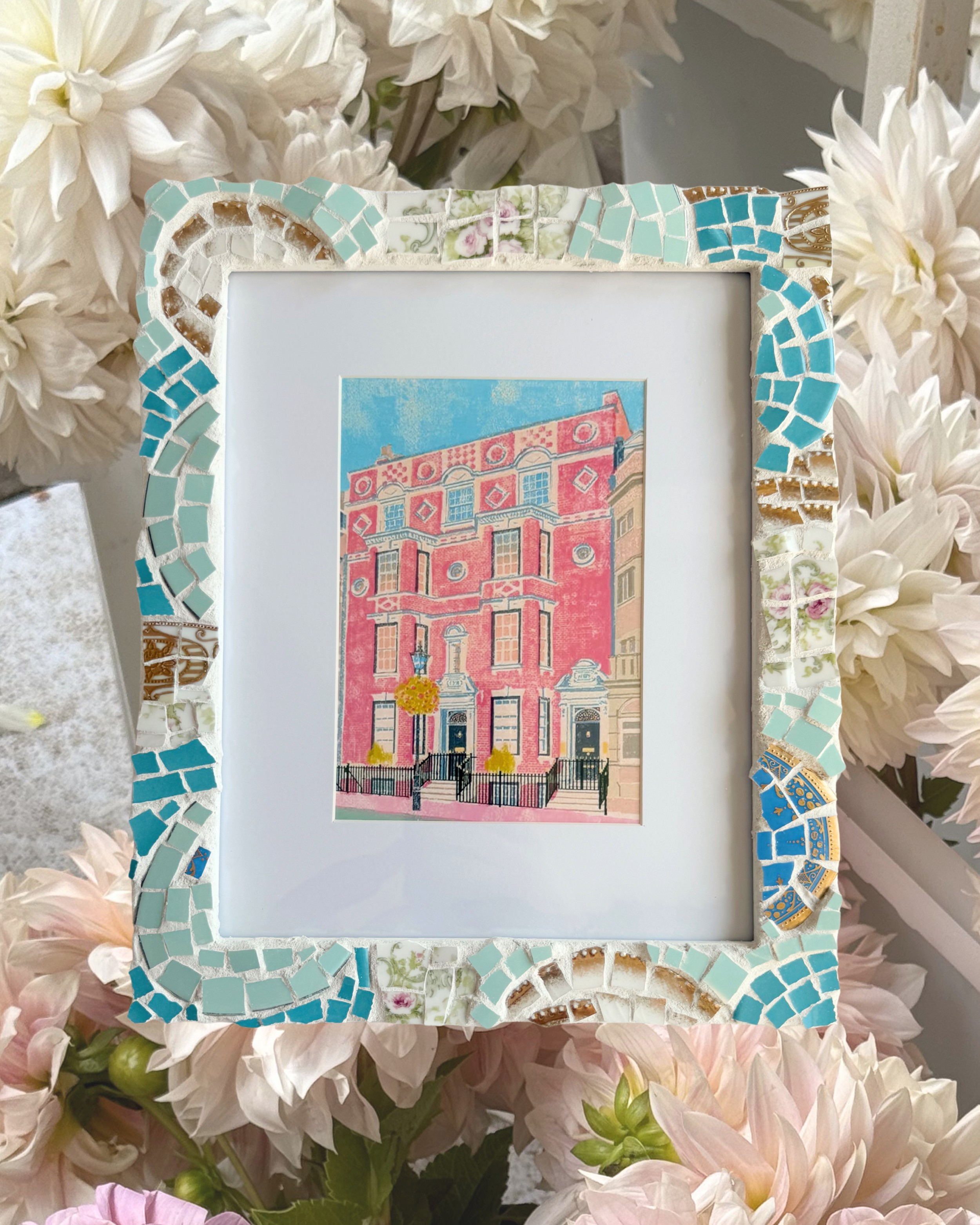 Blue Mosaic Picture Frame