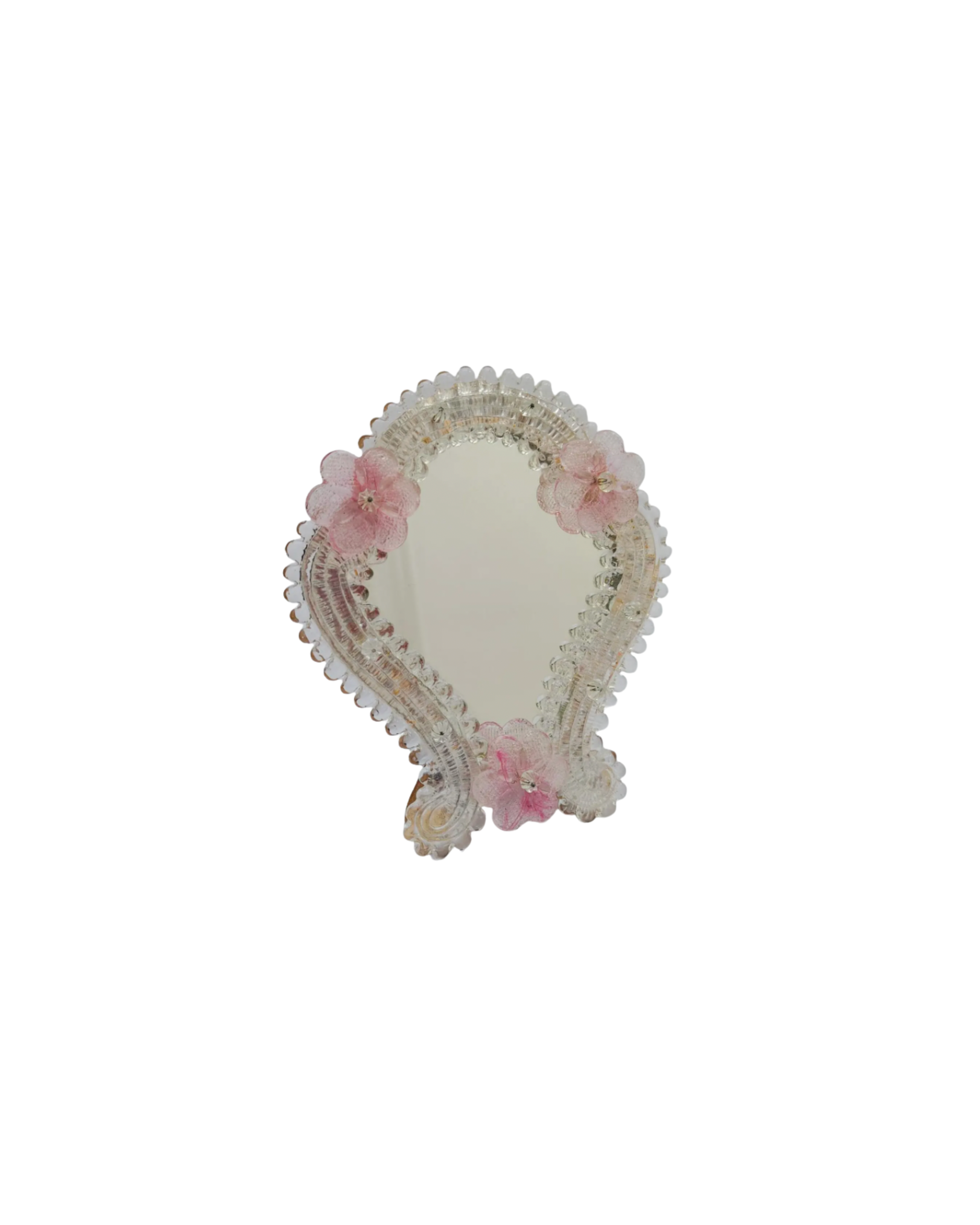Vintage Pink Murano Glass Mirror