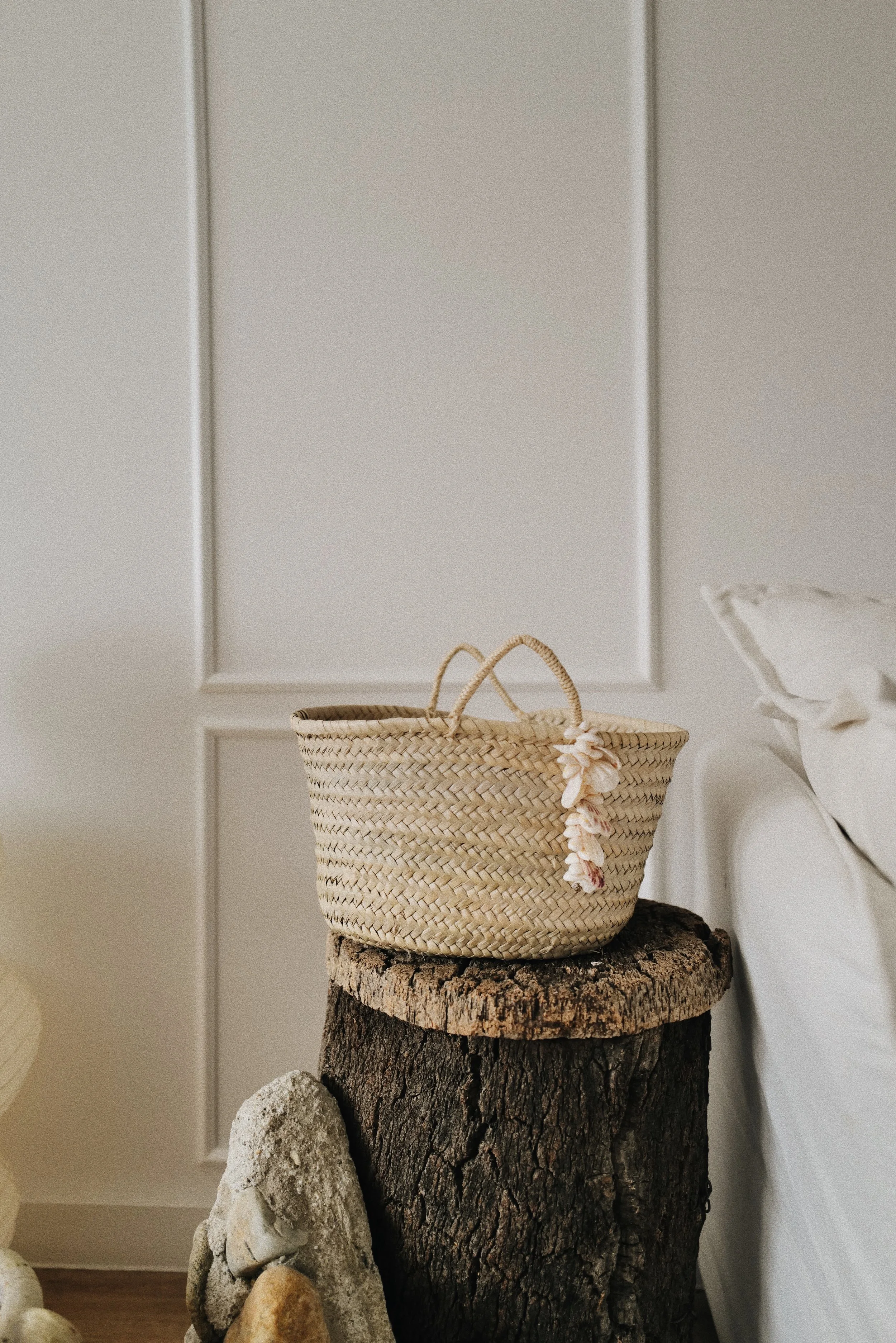 Large Portuguese Basket with Seashell Charm
